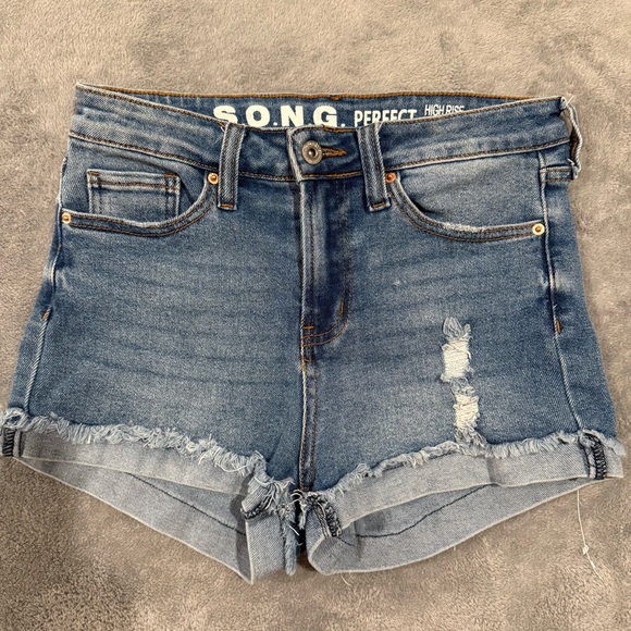 Song Pants - SONG Perfect High Rise Denim Short